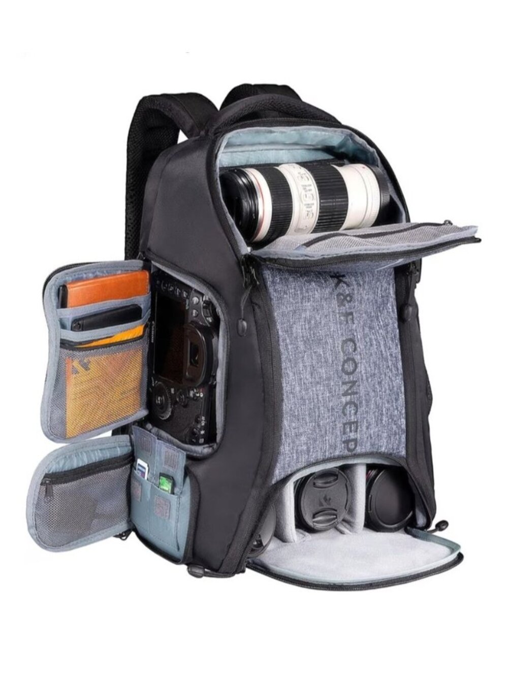 K&F Concept 25L Camera Backpack Raincover 15.6" Laptop Compartment Photographers